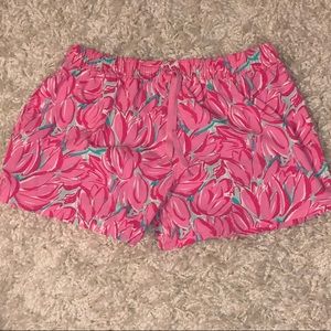 Lauren James Pink Floral Tulip Print Shorts